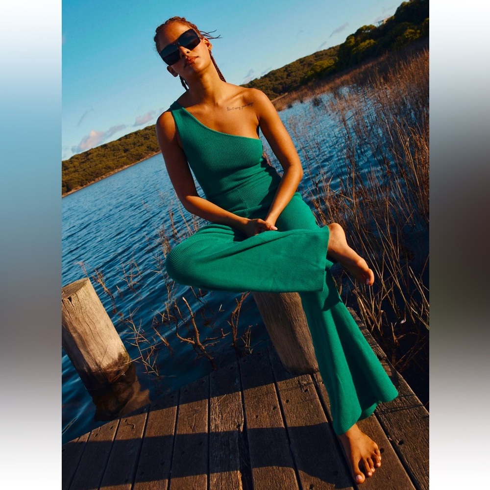 Free People NWT Green Romper